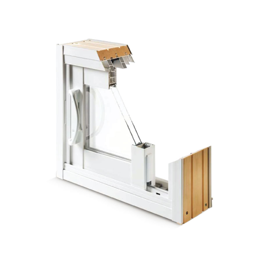 Cadre en bois recouvert de uPVC